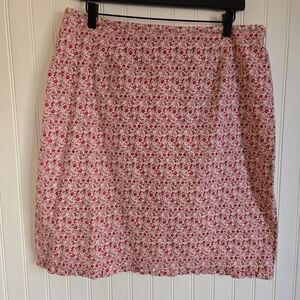 Faded Glory 90's Pink Cotton Floral Mini Skirt With Ruffle Hem